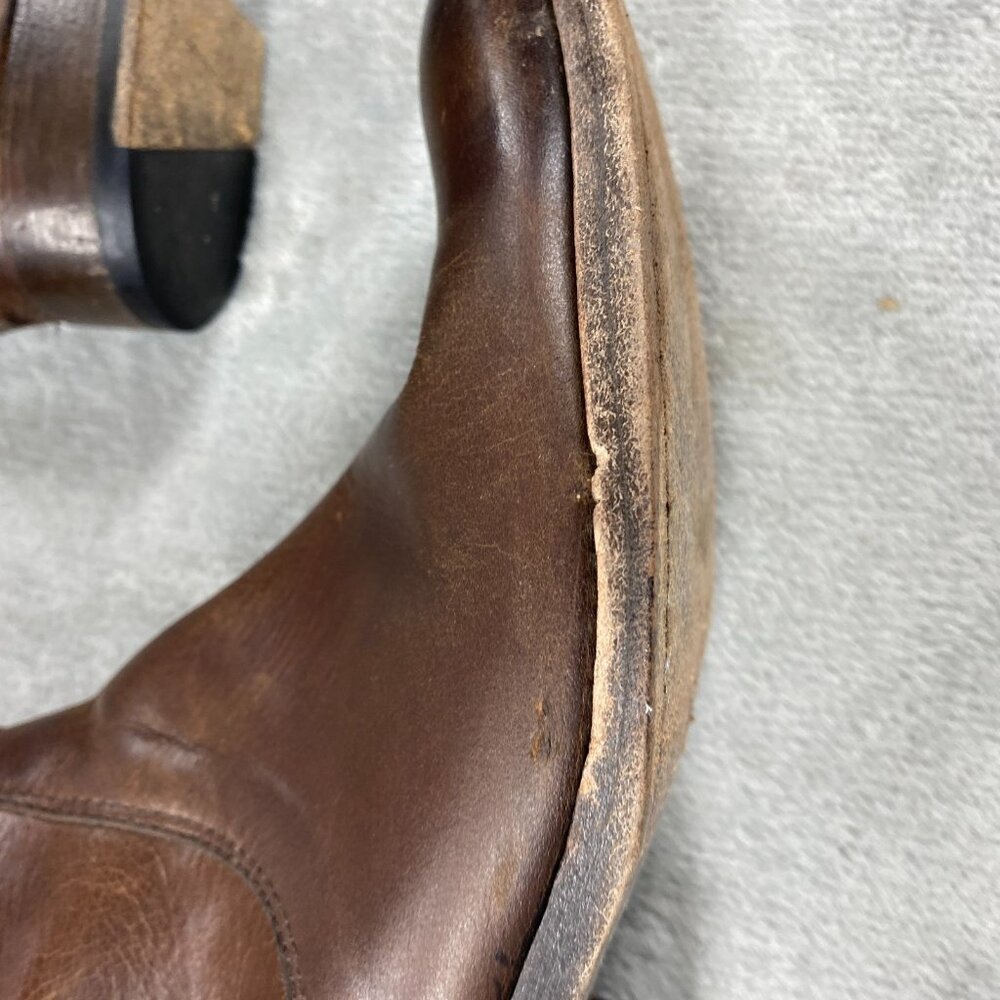 Frye Melissa Riding Boots Womens 8B Brown Leather Stud Back Zip - Picture 7 of 10